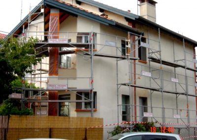 Façade pendant la rénovation